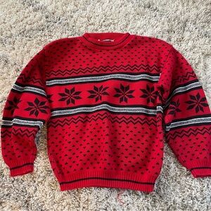 Cozy Red Kids Sweater with Star Design